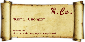 Mudri Csongor névjegykártya